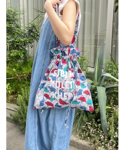 BAYFLOW（ベイフロー）の「[巾着型としても使える!]【Asante sana】トート（トートバッグ・レディース・イエロー/ベージュ/ピンク/ホワイト/ネイビー/ブルー・0）」の2枚目の写真