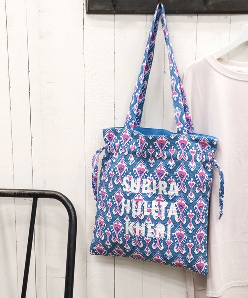 BAYFLOW（ベイフロー）の「[巾着型としても使える!]【Asante sana】トート（トートバッグ・レディース・イエロー/ベージュ/ピンク/ホワイト/ネイビー/ブルー・0）」の8枚目の写真