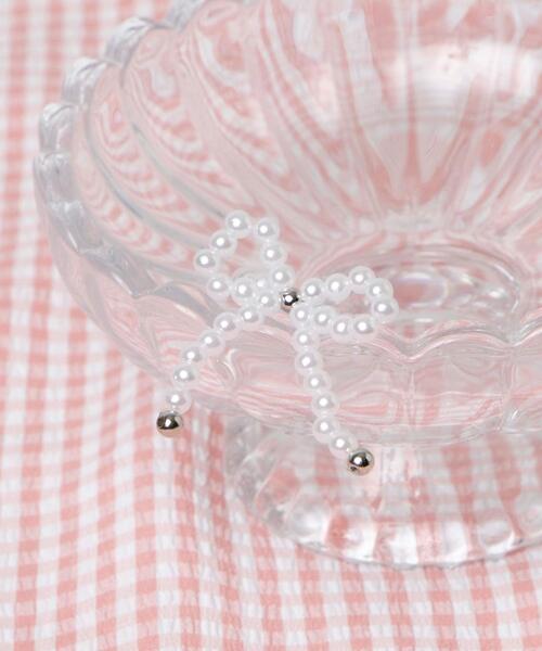 WEGO（ウィゴー）の「WEGO/ビーズリボンリング（リング・レディース・オフホワイト/その他2/その他1/ライトピンク・FREE）」の4枚目の写真