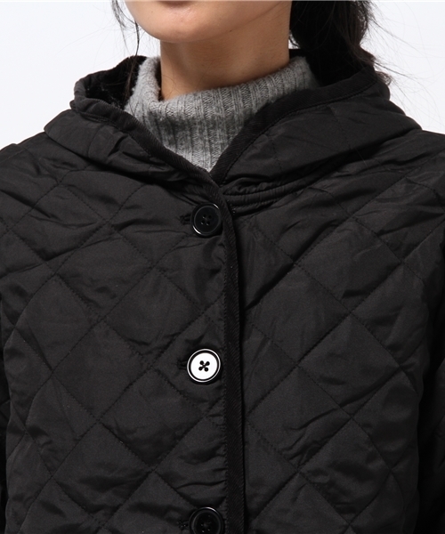 SEVENDAYS=SUNDAY（セブンデイズサンデイ）の「ポリタフタ　キルティング裏ボアコート（ピーコート・レディース・カーキ/ブラック・MEDIUM/LARGE）」の6枚目の写真
