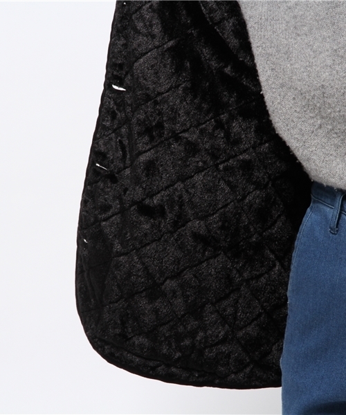 SEVENDAYS=SUNDAY（セブンデイズサンデイ）の「ポリタフタ　キルティング裏ボアコート（ピーコート・レディース・カーキ/ブラック・MEDIUM/LARGE）」の9枚目の写真