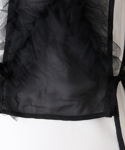 THE PAUSE（ザ ポーズ）の「【THE PAUSE】フリルチュールベスト（シャツ/ブラウス・レディース・カーキ/ブラック・FREE）」の8枚目の写真