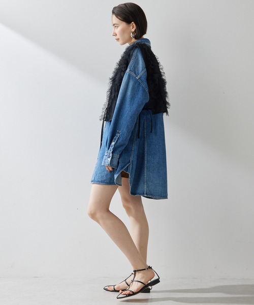 THE PAUSE（ザ ポーズ）の「【THE PAUSE】フリルチュールベスト（シャツ/ブラウス・レディース・カーキ/ブラック・FREE）」の17枚目の写真