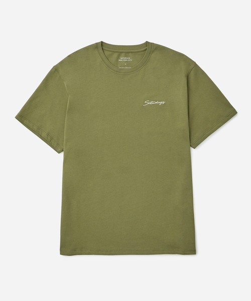 Saturdays NYC(サタデーズ ニューヨークシティ )の「SCRIPT STANDARD SS TEE(Tシャツ/カットソー・メンズ・オリーブ/パープル・M/L/S/XL)」の2枚目の写真