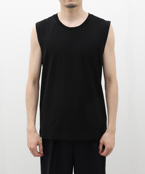 EDIFICE(エディフィス)の「ヴィンテージライク ジャージー スリーブレストップ(Tシャツ/カットソー・メンズ・ブラック/ホワイト/ベージュ・LARGE/MEDIUM)」の3枚目の写真