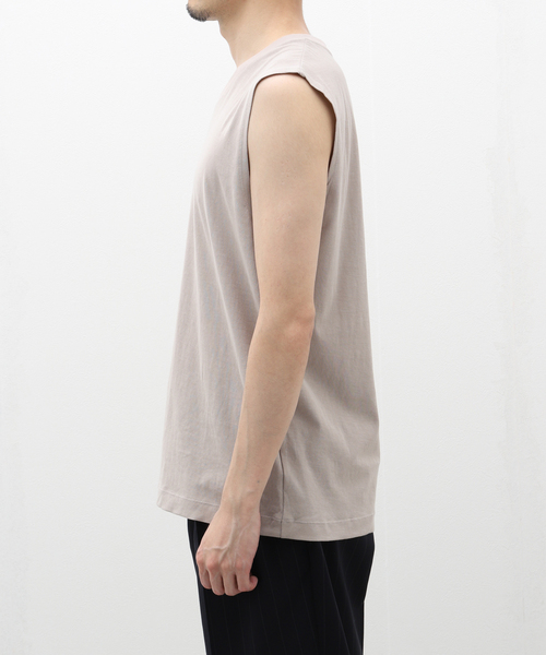 EDIFICE(エディフィス)の「ヴィンテージライク ジャージー スリーブレストップ(Tシャツ/カットソー・メンズ・ブラック/ホワイト/ベージュ・LARGE/MEDIUM)」の6枚目の写真