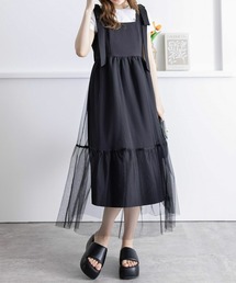 clear | 肩リボンチュールロングワンピース≪2024SS新作≫(ワンピース)