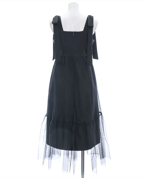 clear（クリア）の「肩リボンチュールロングワンピース≪2024SS≫（ワンピース・レディース・ブラック/アイボリー・F）」の7枚目の写真