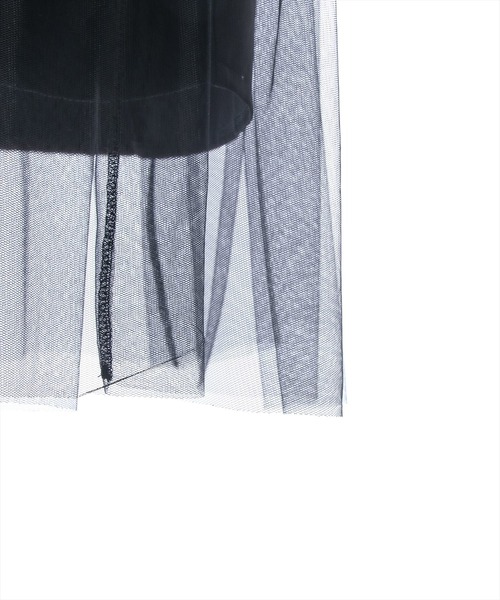 clear（クリア）の「肩リボンチュールロングワンピース≪2024SS≫（ワンピース・レディース・ブラック/アイボリー・F）」の3枚目の写真