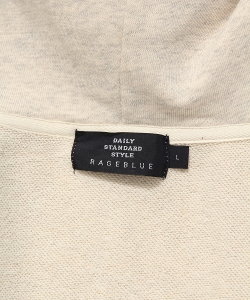 RAGEBLUE（レイジブルー）の「【USAコットン使用】裏毛スウェットZIPパーカ/568540（パーカー・メンズ・ネイビー/オフホワイト/グレー/オリーブ・MEDIUM/LARGE）」の17枚目の写真