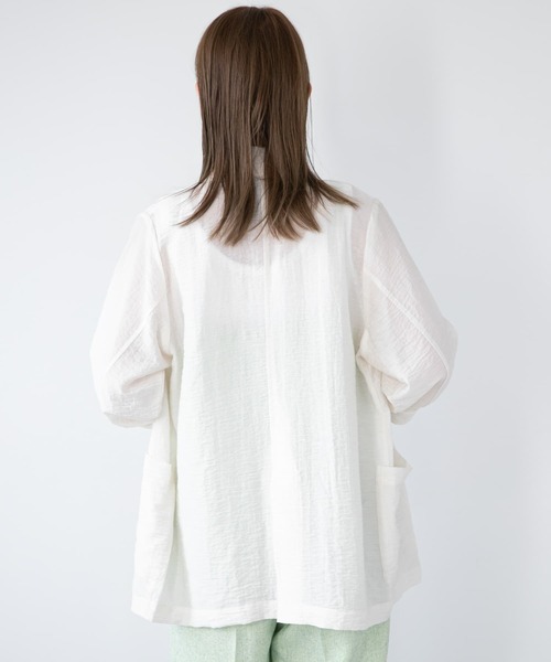URBAN RESEARCH Sonny Label(アーバンリサーチサニーレーベル)の「ライトシアーシャツジャケット(テーラードジャケット・レディース・ブラック/イエロー系その他/オフホワイト・FREE)」の5枚目の写真