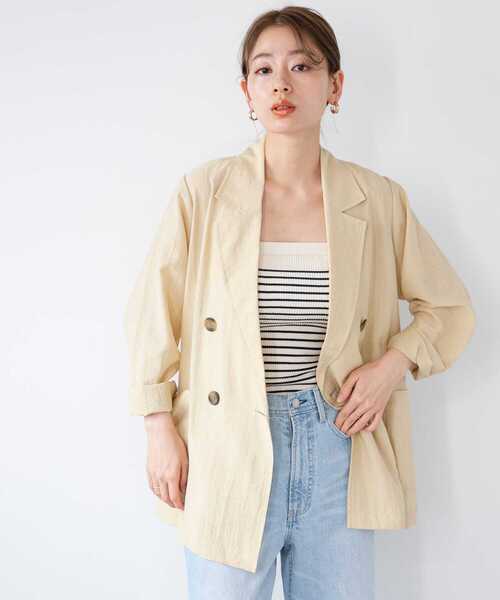 URBAN RESEARCH Sonny Label(アーバンリサーチサニーレーベル)の「ライトシアーシャツジャケット(テーラードジャケット・レディース・ブラック/イエロー系その他/オフホワイト・FREE)」の16枚目の写真