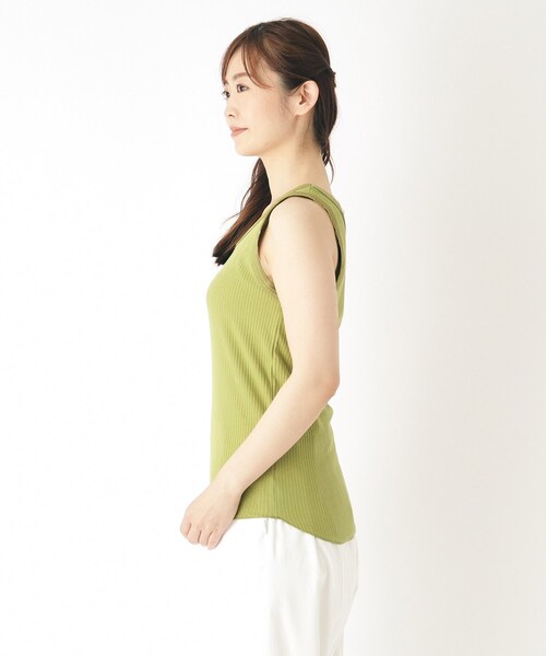 LAURA ASHLEY(ローラアシュレイ)の「【綿混素材】チュールタンクトップ(タンクトップ・レディース・ホワイト/スモーキーグリーン系・38)」の12枚目の写真