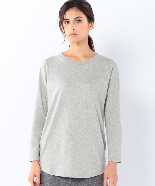 coen（コーエン）の「USAコットンポケットロングTシャツ（Tシャツ/カットソー・レディース・ホワイト/グレー・LARGE/MEDIUM）」の5枚目の写真