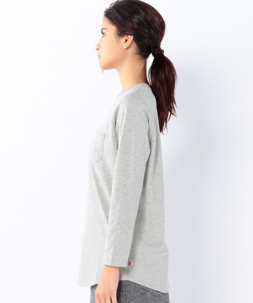 coen（コーエン）の「USAコットンポケットロングTシャツ（Tシャツ/カットソー・レディース・ホワイト/グレー・LARGE/MEDIUM）」の6枚目の写真