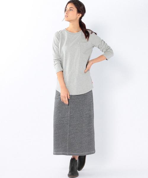 coen（コーエン）の「USAコットンポケットロングTシャツ（Tシャツ/カットソー・レディース・ホワイト/グレー・LARGE/MEDIUM）」の14枚目の写真