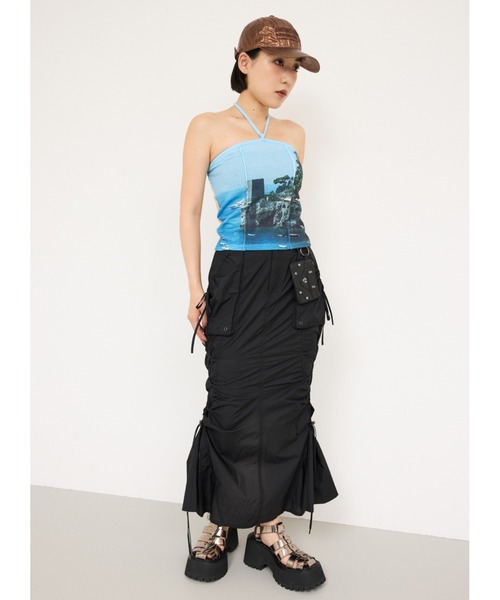 【THEAIRTOWN】pond lace sk レーススカート★ スカート side line jersey lace skirt/サイドラインレース