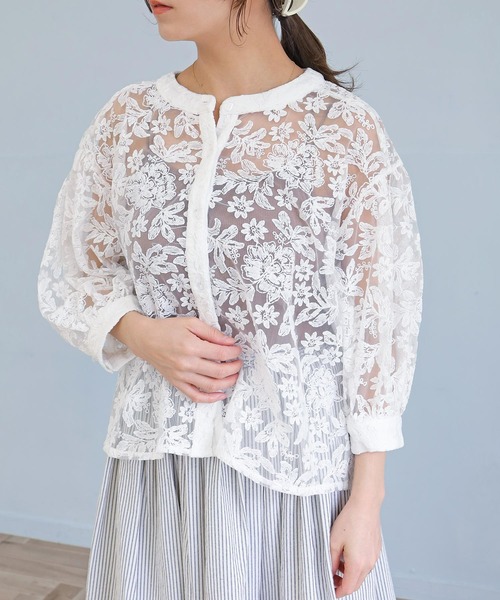 Crisp(クリスプ)の「【ZOZO限定】シアーレースパフスリーブブラウス(シャツ/ブラウス・レディース・ブラック/ホワイト・FREE)」の7枚目の写真