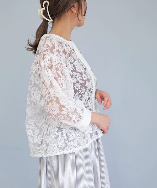 Crisp(クリスプ)の「【ZOZO限定】シアーレースパフスリーブブラウス(シャツ/ブラウス・レディース・ブラック/ホワイト・FREE)」の12枚目の写真