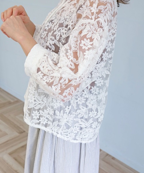 Crisp(クリスプ)の「【ZOZO限定】シアーレースパフスリーブブラウス(シャツ/ブラウス・レディース・ブラック/ホワイト・FREE)」の14枚目の写真