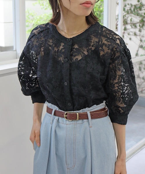 Crisp(クリスプ)の「【ZOZO限定】シアーレースパフスリーブブラウス(シャツ/ブラウス・レディース・ブラック/ホワイト・FREE)」の21枚目の写真