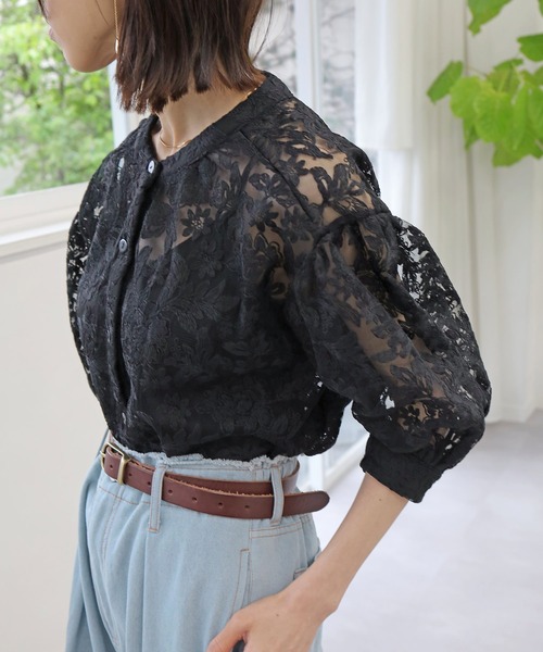 Crisp(クリスプ)の「【ZOZO限定】シアーレースパフスリーブブラウス(シャツ/ブラウス・レディース・ブラック/ホワイト・FREE)」の22枚目の写真