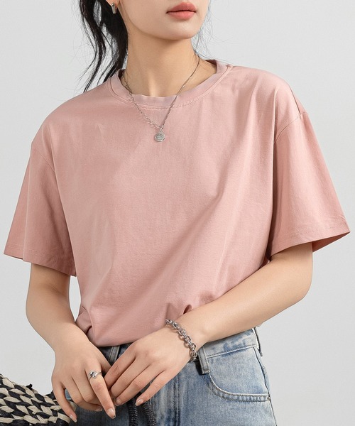 DAY CLOSET(デイ クローゼット)の「レディース 半袖英字バックプリントTシャツ(Tシャツ/カットソー・レディース・オートミール/チャコールグレー/ホワイト/ピンク/ブラック・FREE)」の19枚目の写真