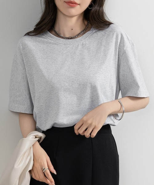 DAY CLOSET(デイ クローゼット)の「レディース 半袖英字バックプリントTシャツ(Tシャツ/カットソー・レディース・オートミール/チャコールグレー/ホワイト/ピンク/ブラック・FREE)」の14枚目の写真