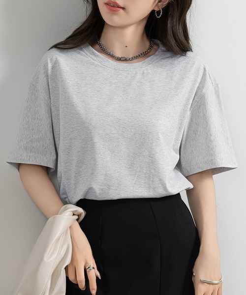 DAY CLOSET(デイ クローゼット)の「レディース 半袖英字バックプリントTシャツ(Tシャツ/カットソー・レディース・オートミール/チャコールグレー/ホワイト/ピンク/ブラック・FREE)」の15枚目の写真