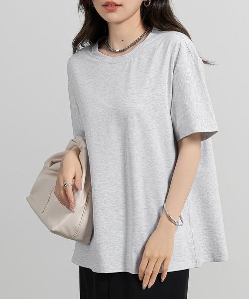 DAY CLOSET(デイ クローゼット)の「レディース 半袖英字バックプリントTシャツ(Tシャツ/カットソー・レディース・オートミール/チャコールグレー/ホワイト/ピンク/ブラック・FREE)」の16枚目の写真