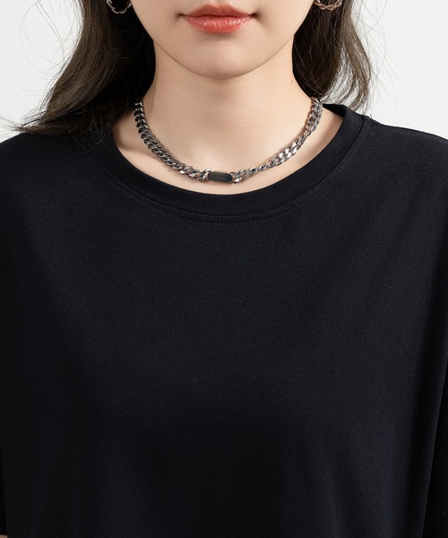 DAY CLOSET(デイ クローゼット)の「レディース 半袖英字バックプリントTシャツ(Tシャツ/カットソー・レディース・オートミール/チャコールグレー/ホワイト/ピンク/ブラック・FREE)」の6枚目の写真