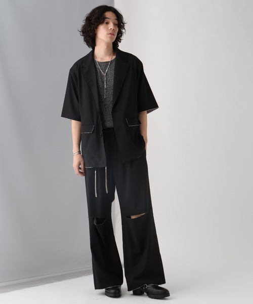 HARE（ハレ）の「【SET UP対応】カットオフジャケット(HARE)（テーラードジャケット・メンズ・グレー/ブラック・FREE）」の3枚目の写真