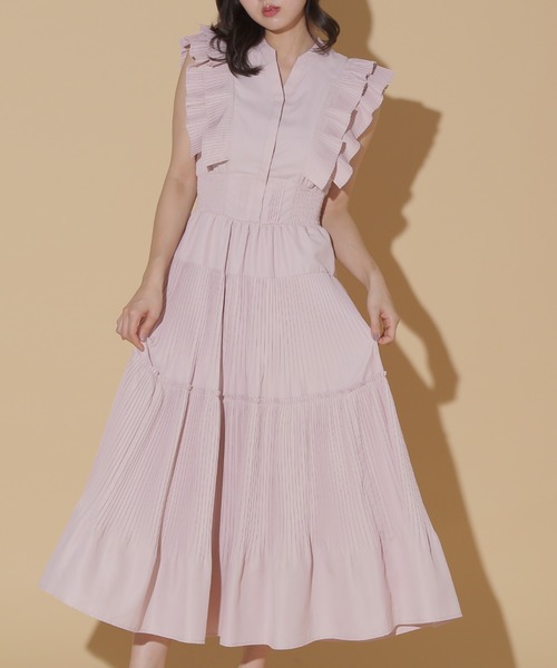 JILL by JILL STUART(ジルバイジルスチュアート)の「ボリュームデザインプリーツワンピース(ワンピース・レディース・ピンク/ブラック・FREE)」の2枚目の写真