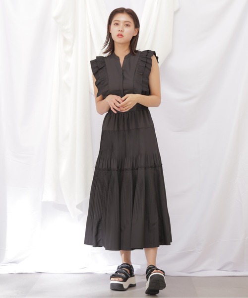 セール】ボリュームデザインプリーツワンピース（ワンピース