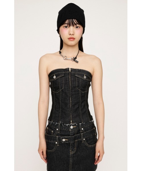 SLY（スライ）の「FRONT ZIP CORSET-E フロント ジップ