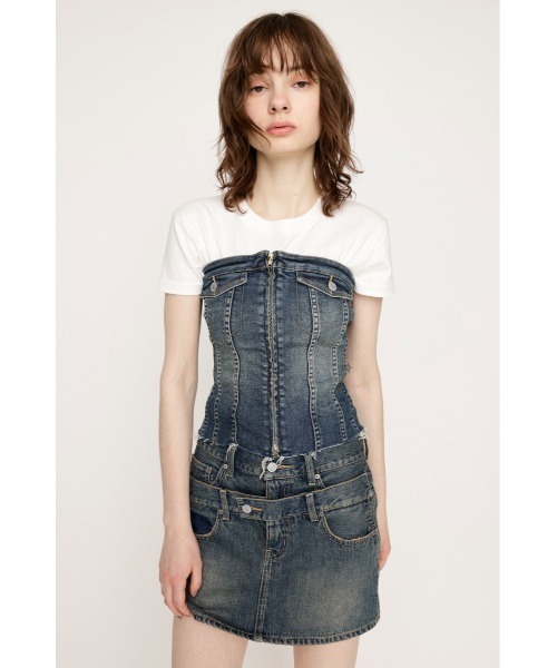 SLYセットアップ SLY（スライ）の「FRONT ZIP CORSET-E フロント ジップ