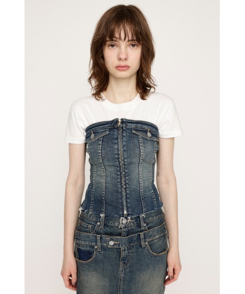 SLY（スライ）の「FRONT ZIP CORSET-E フロント ジップ