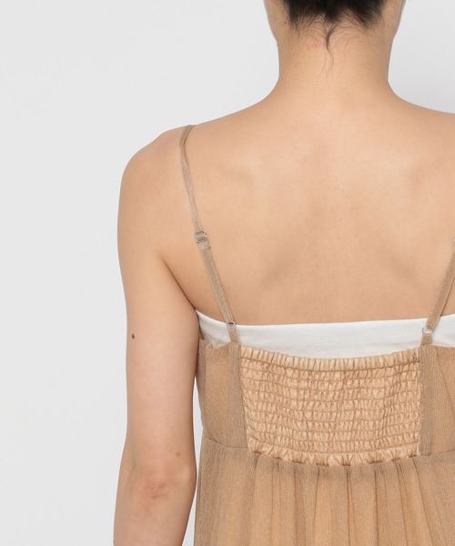 mysty woman(ミスティウーマン)の「メローティアードキャミワンピース 135159(ワンピース・レディース・チャコールグレー/オフホワイト/モカ・FREE)」の10枚目の写真