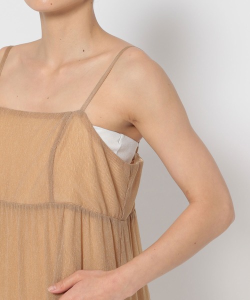 mysty woman(ミスティウーマン)の「メローティアードキャミワンピース 135159(ワンピース・レディース・チャコールグレー/オフホワイト/モカ・FREE)」の12枚目の写真