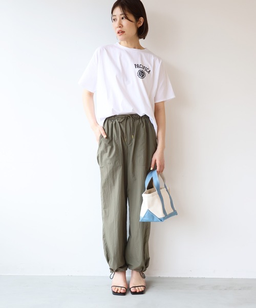 MICA&DEAL(マイカ&ディール)の「"PACIFICA"ロゴドルマンT-shirt(Tシャツ/カットソー・レディース・ホワイト/ブルー・FREE)」の4枚目の写真