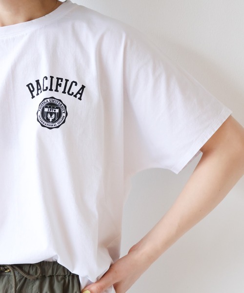MICA&DEAL(マイカ&ディール)の「"PACIFICA"ロゴドルマンT-shirt(Tシャツ/カットソー・レディース・ホワイト/ブルー・FREE)」の15枚目の写真