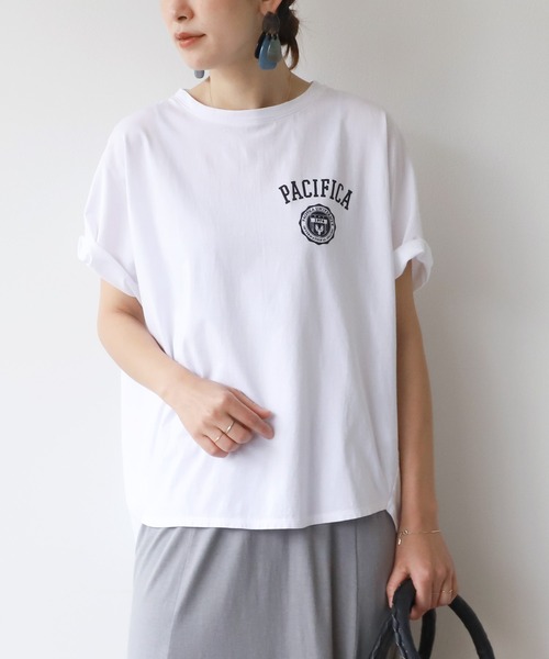 MICA&DEAL(マイカ&ディール)の「"PACIFICA"ロゴドルマンT-shirt(Tシャツ/カットソー・レディース・ホワイト/ブルー・FREE)」の18枚目の写真