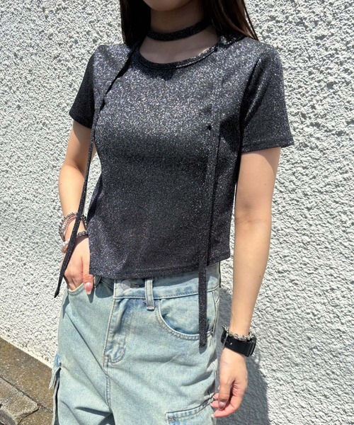 ENVYM（アンビー）の「アシメヘムラメトップス（Tシャツ/カットソー・レディース・ブラック/ブルー/グレー・FREE）」の5枚目の写真