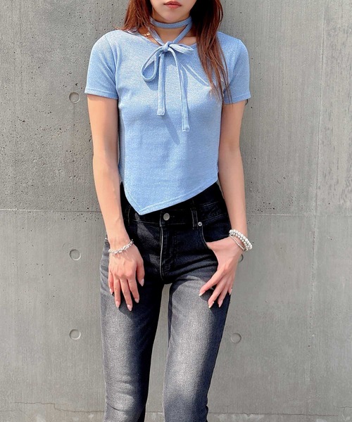 ENVYM（アンビー）の「アシメヘムラメトップス（Tシャツ/カットソー・レディース・ブラック/ブルー/グレー・FREE）」の20枚目の写真