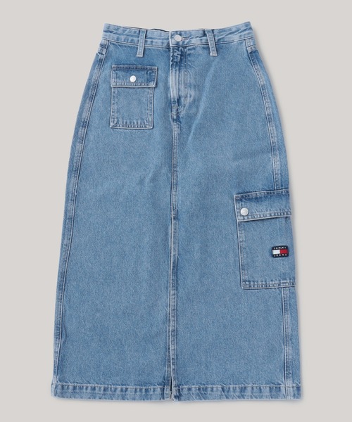 TOMMY HILFIGER(トミーヒルフィガー)の「ミディデニムスカート(デニムスカート・レディース・インディゴブルー・25inch/26inch)」の1枚目の写真