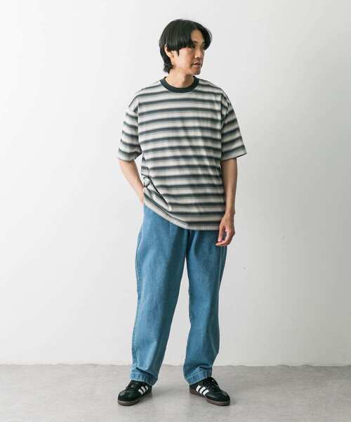 URBAN RESEARCH DOORS(アーバンリサーチドアーズ)の「グラデーションボーダー ショートスリーブ Tシャツ(Tシャツ/カットソー・メンズ・グリーン系その他/ブラック系その他・MEDIUM/LARGE)」の11枚目の写真