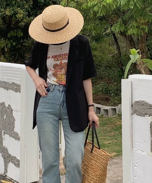 DIAVEL(ディアベル)の「半袖テーラードジャケット(テーラードジャケット・レディース・ブラック/ベージュ/ホワイト・M)」の8枚目の写真