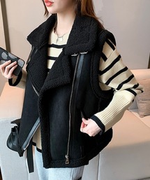 THISIS | フェイクムートンボアベスト レディース(ムートンコート)