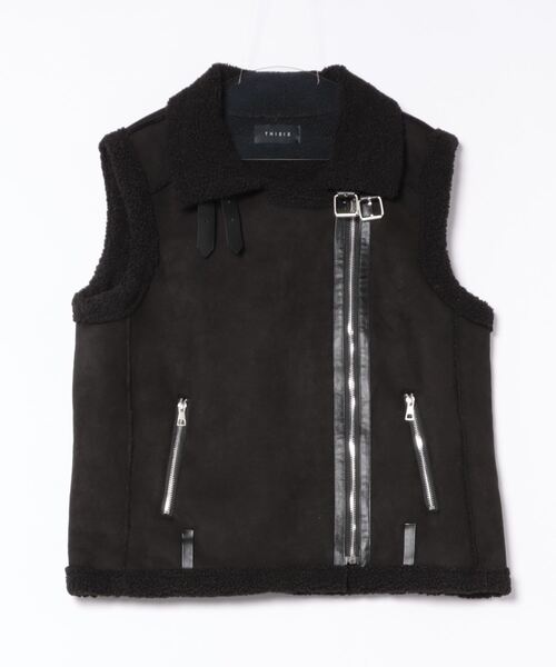 THISIS（ディスイズ）の「フェイクムートンボアベスト レディース（ムートンコート・レディース・ブラック/ブラウン・FREE）」の7枚目の写真