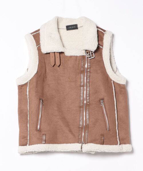 THISIS（ディスイズ）の「フェイクムートンボアベスト レディース（ムートンコート・レディース・ブラック/ブラウン・FREE）」の6枚目の写真